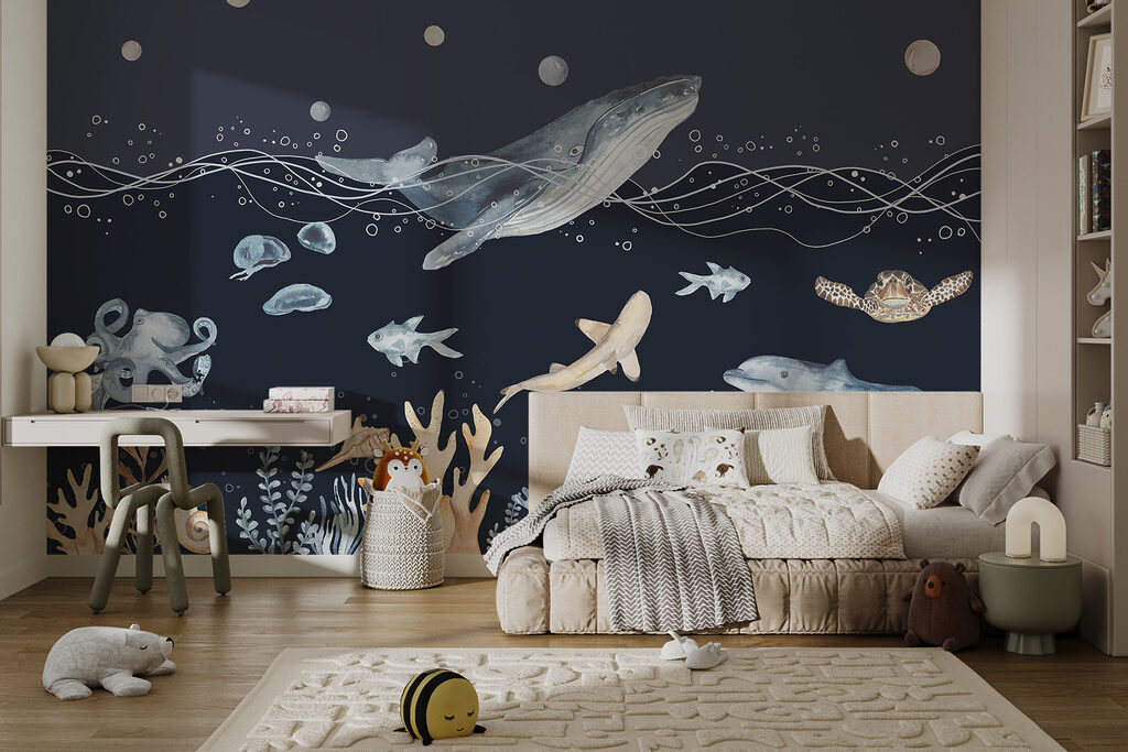 Walvis boven een koraaltuin — interieur 6