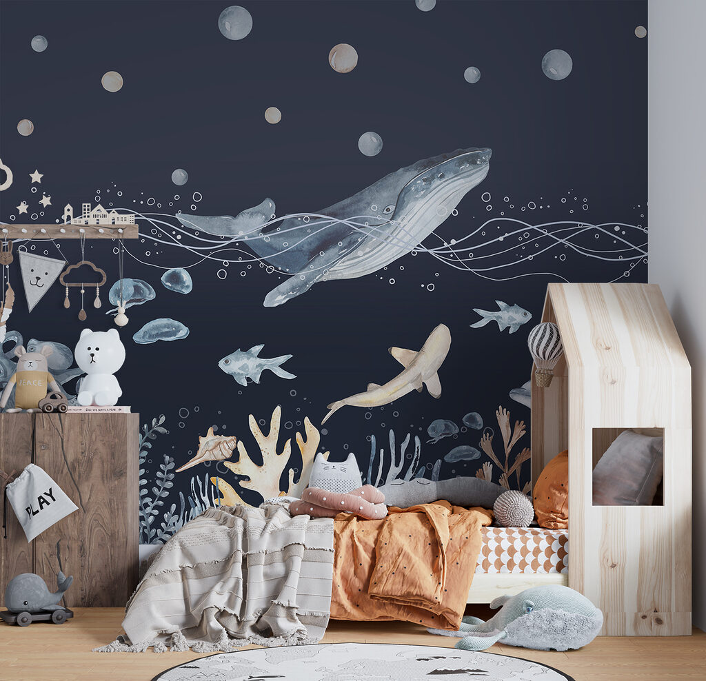 Walvis boven een koraaltuin — interieur 2