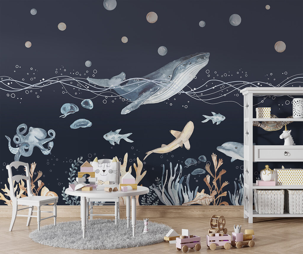 Walvis boven een koraaltuin — interieur 3