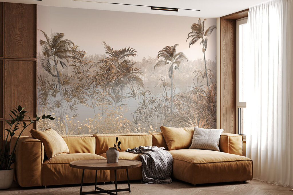 Palmen in warme neveltinten — interieur 4