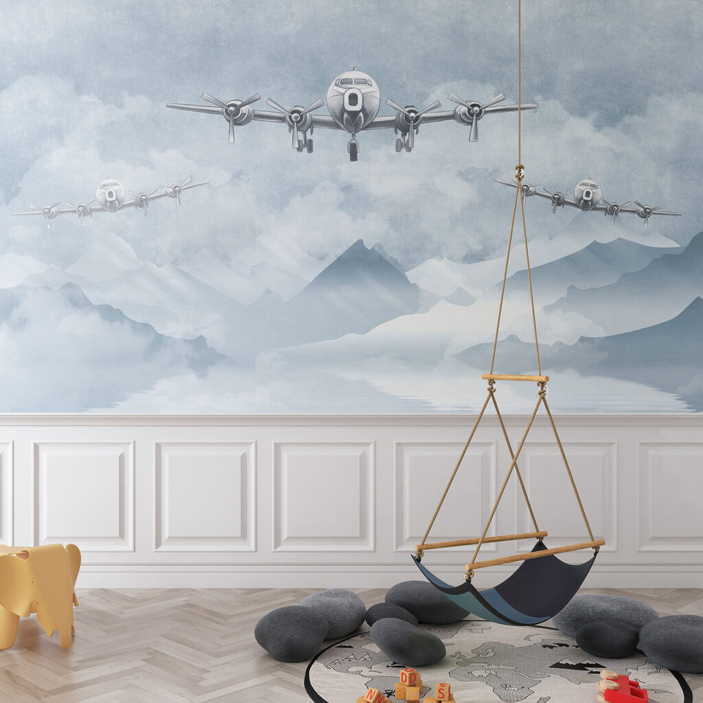 Vliegtuigen boven besneeuwde bergen — interieur 3