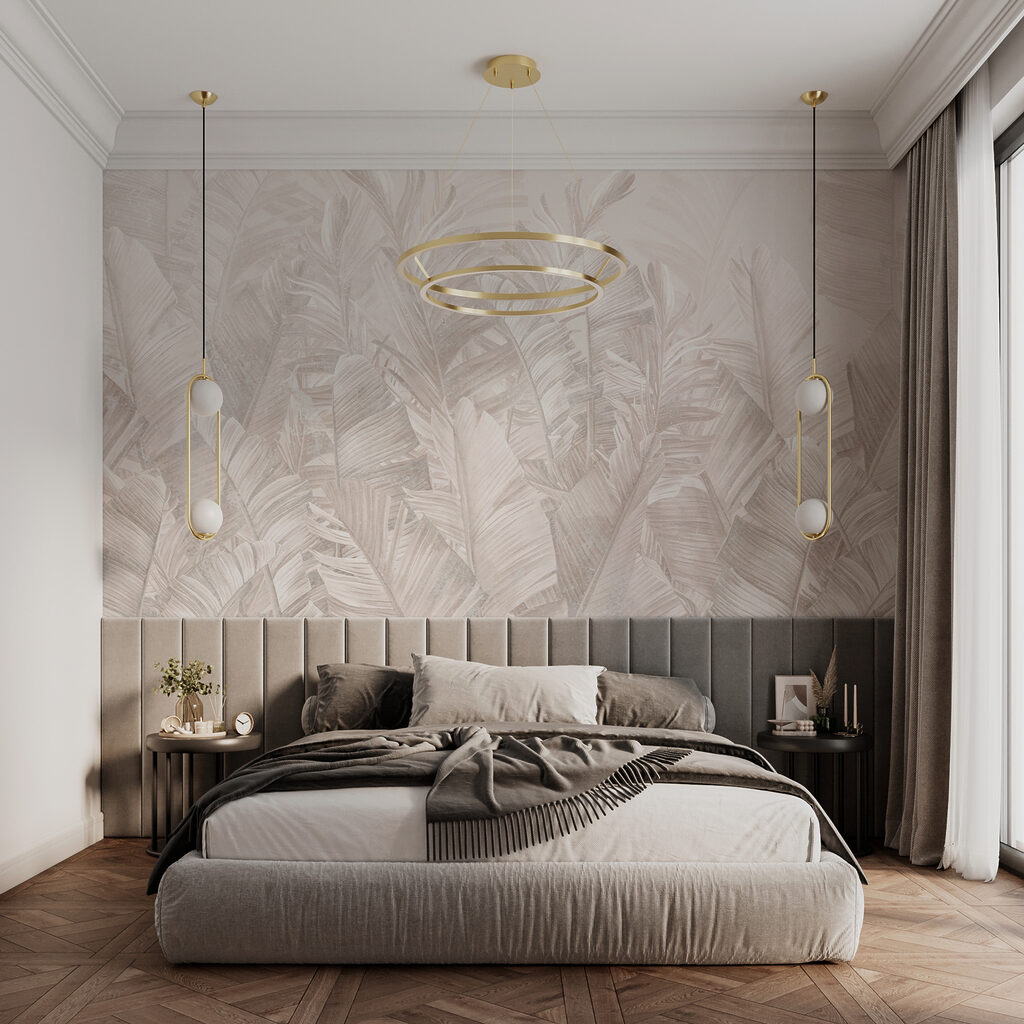 Elegant gebladerte in zachte tinten in een interieur