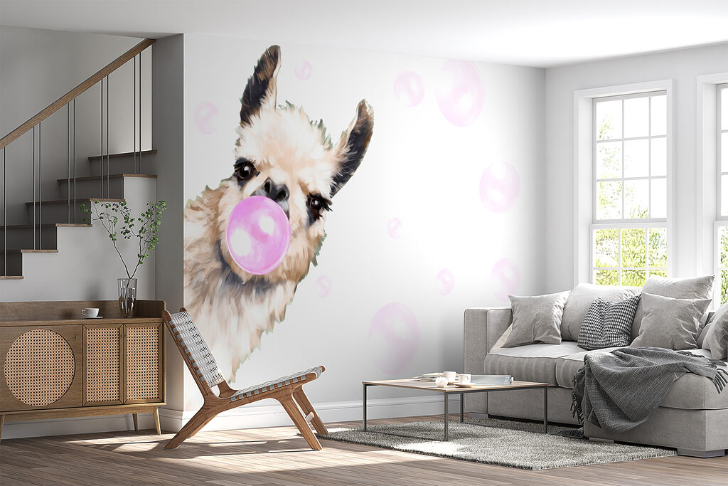 Een lama die een bel blaast — interieur 3