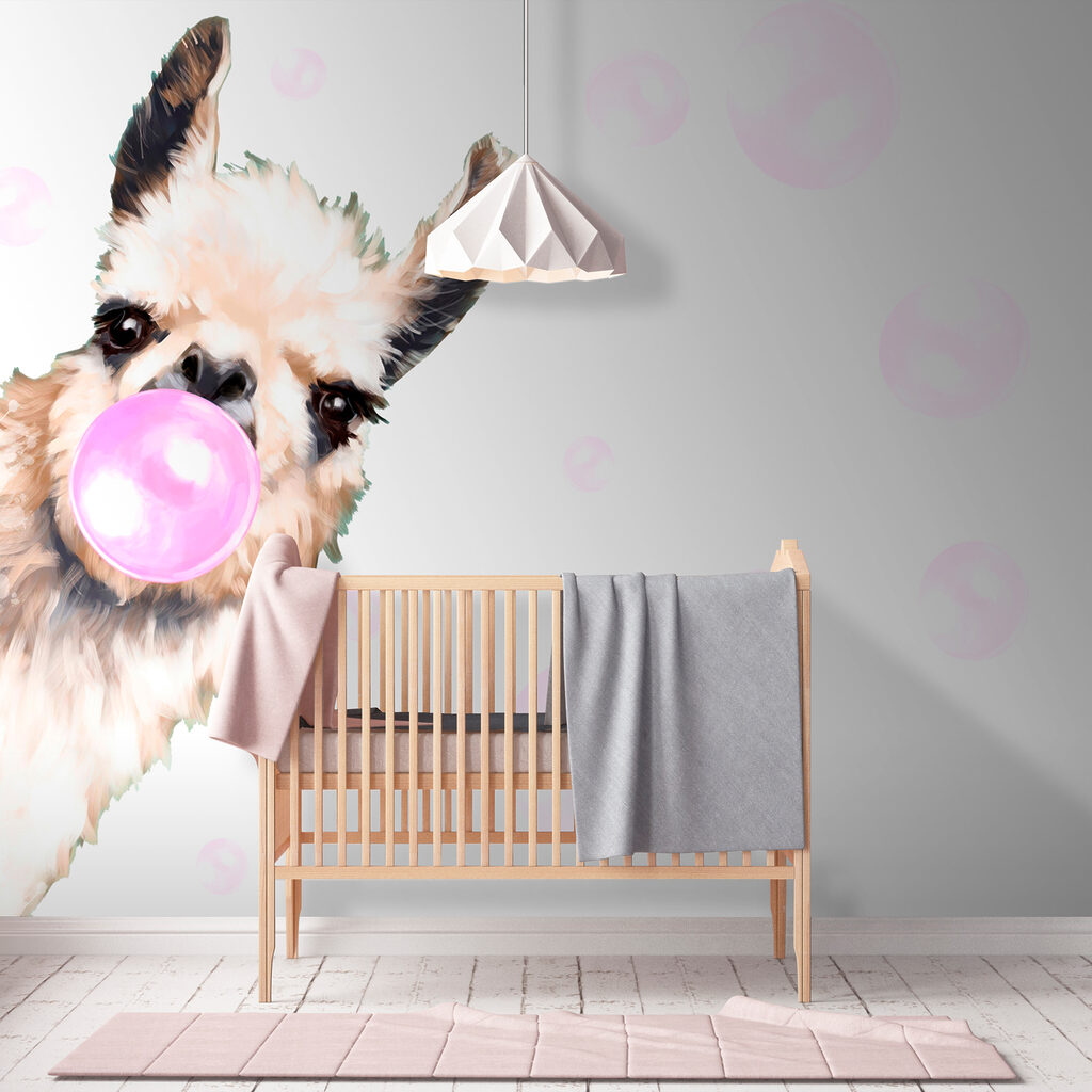 Een lama die een bel blaast — interieur 2