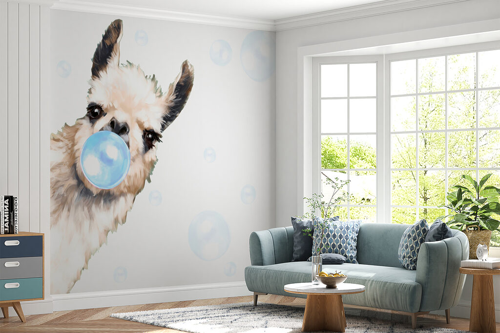 Een lama die bellen blaast — interieur 3