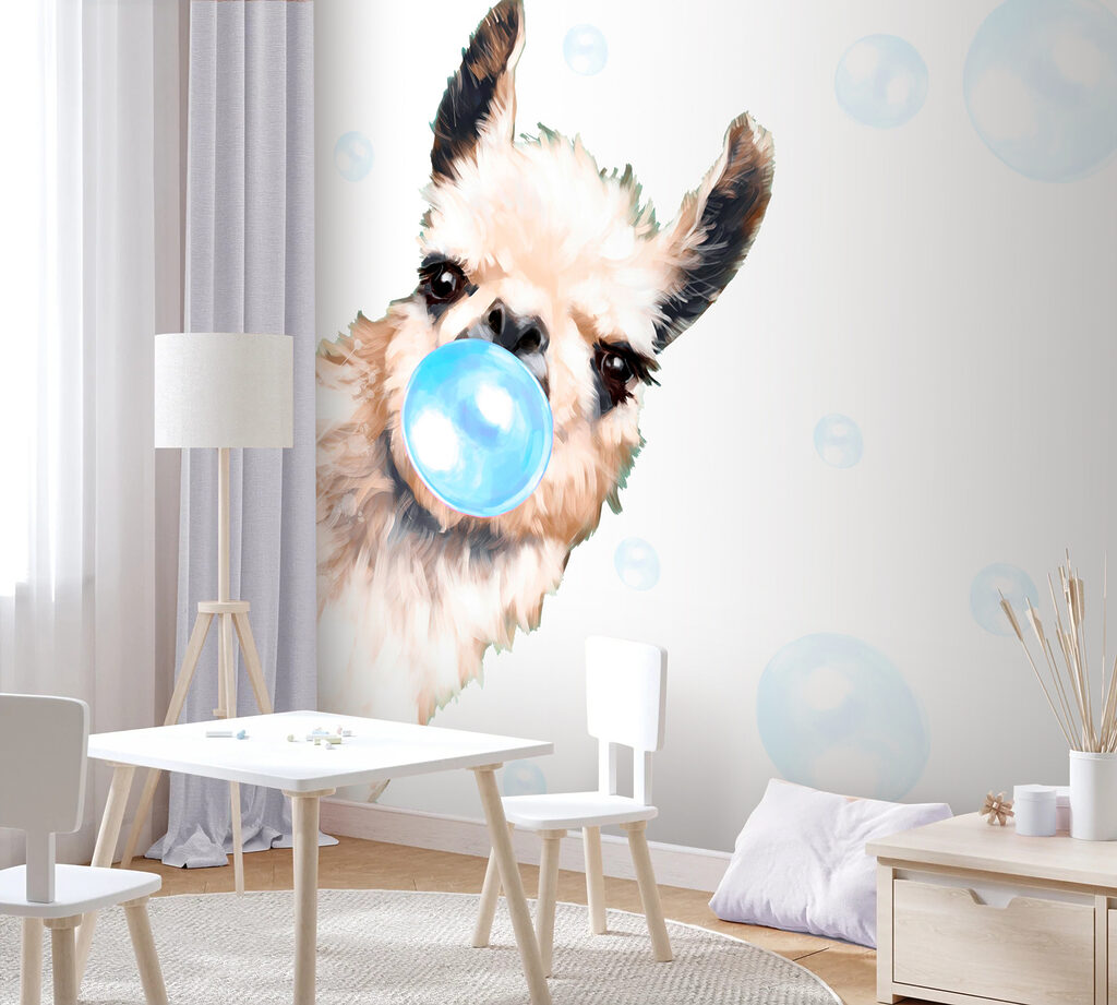 Een lama die bellen blaast — interieur 2