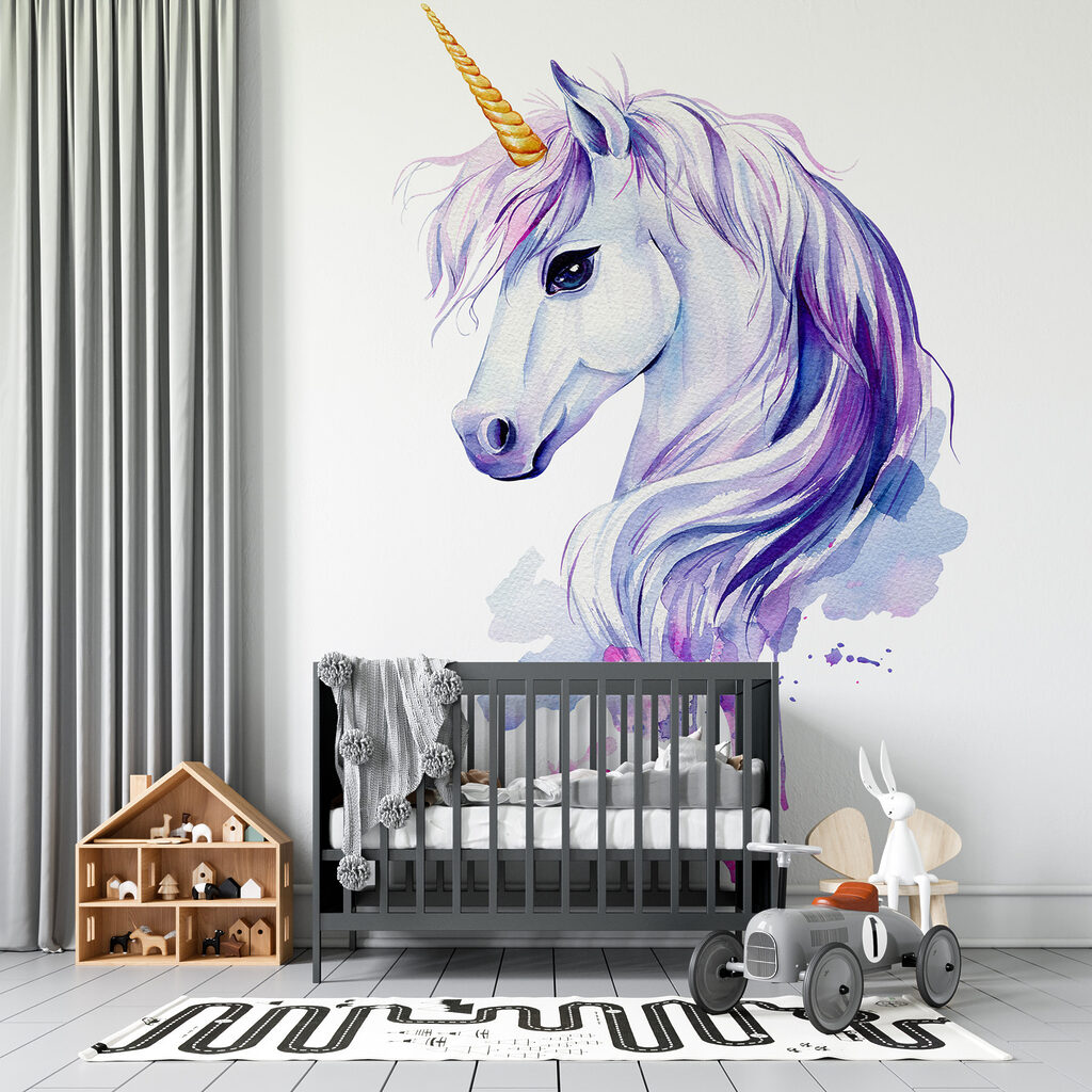 Eenhoorn in paarse aquarel — interieur 4
