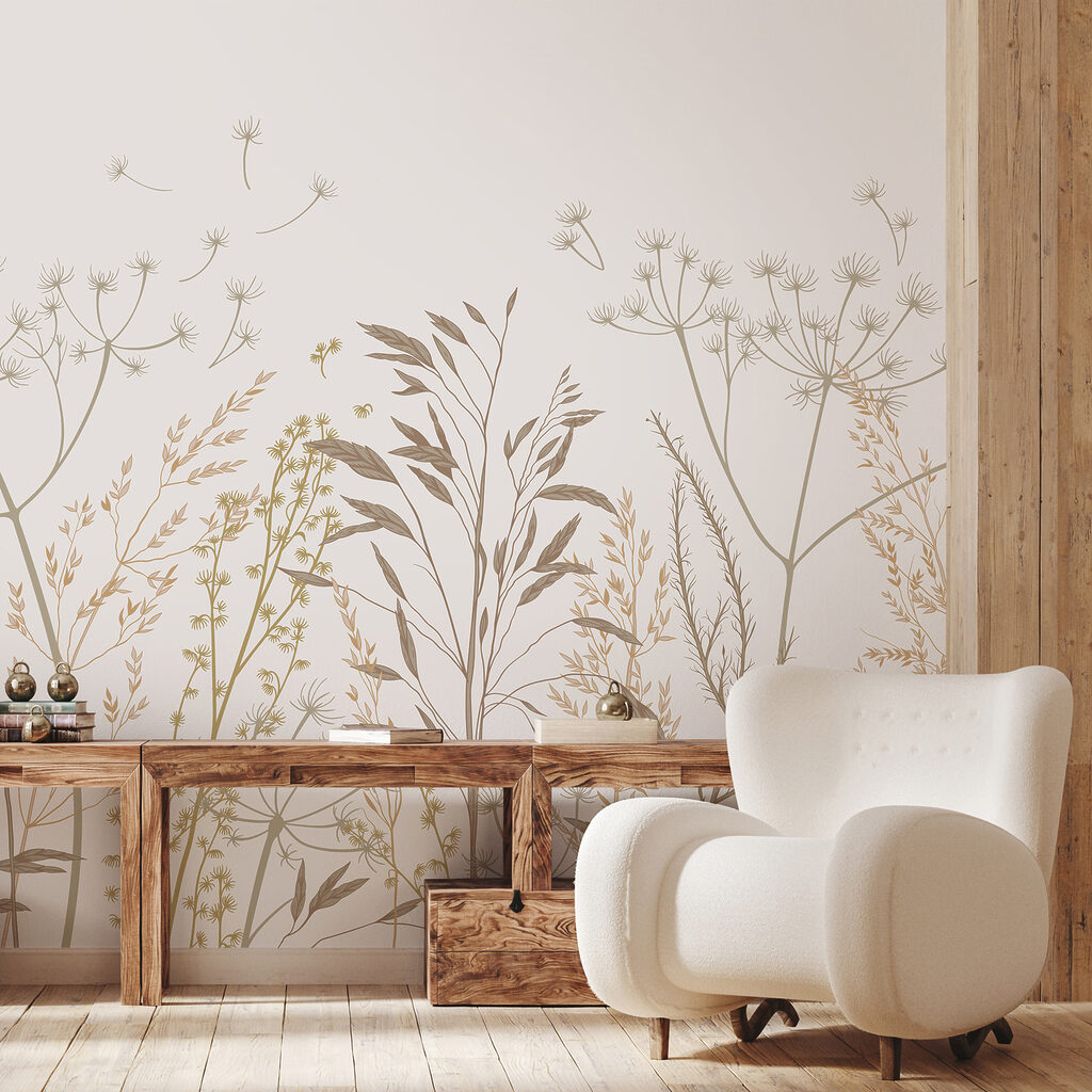 Fijne zandkleurige veldbloemen — interieur 2