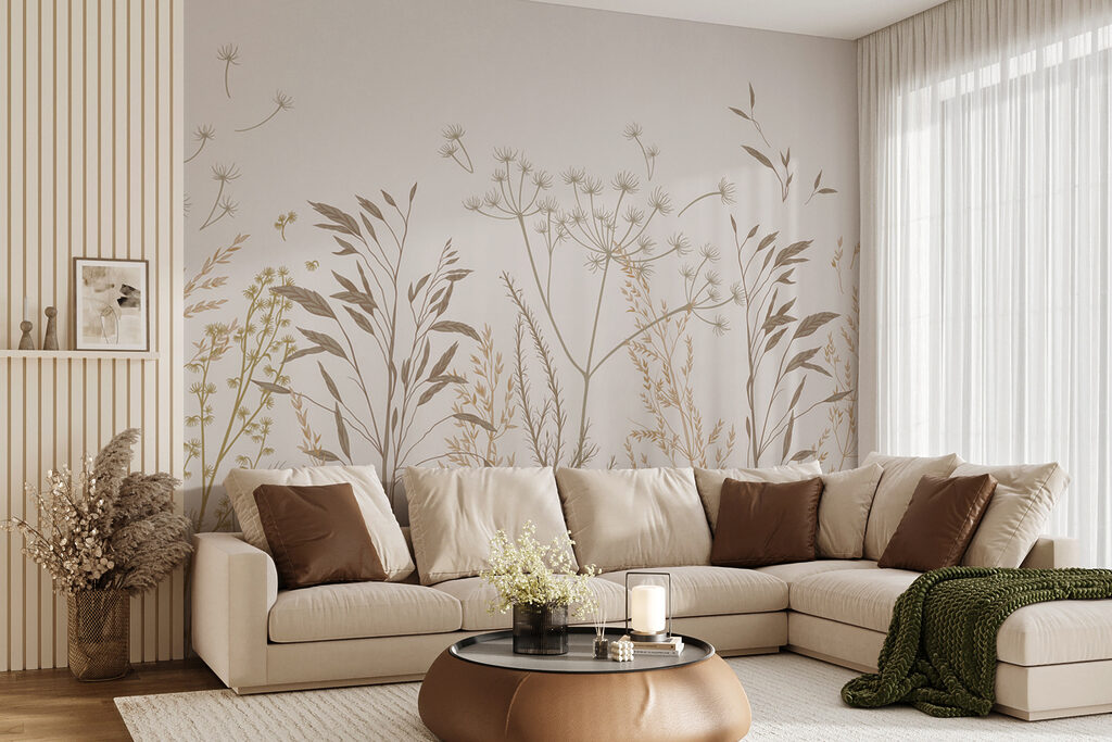 Fijne zandkleurige veldbloemen — interieur 3