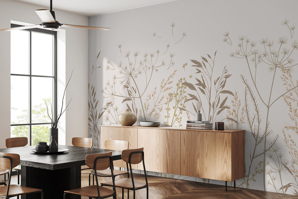 Fijne zandkleurige veldbloemen — interieur 4