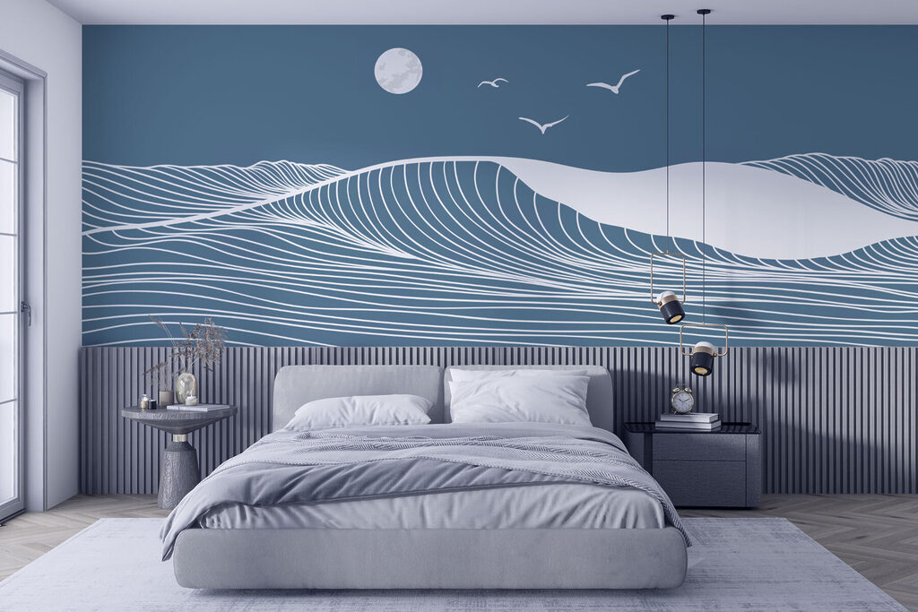 Golven en vogels in de lucht — interieur 1