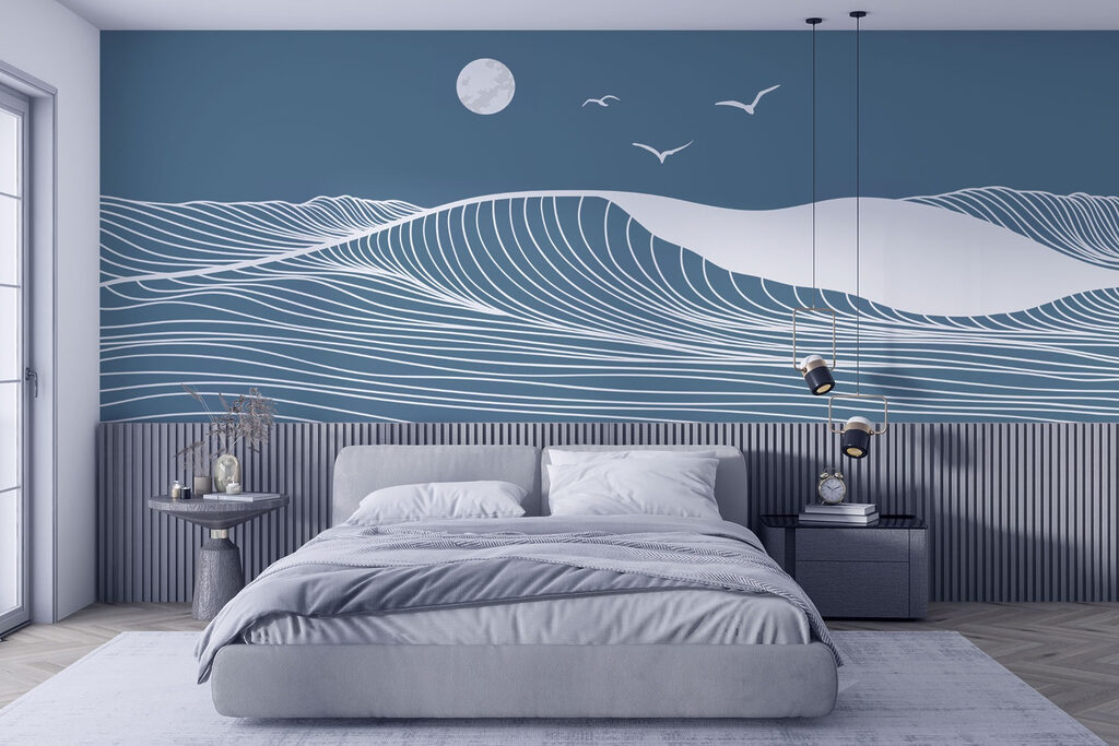 Golven en vogels in de lucht — interieur 4