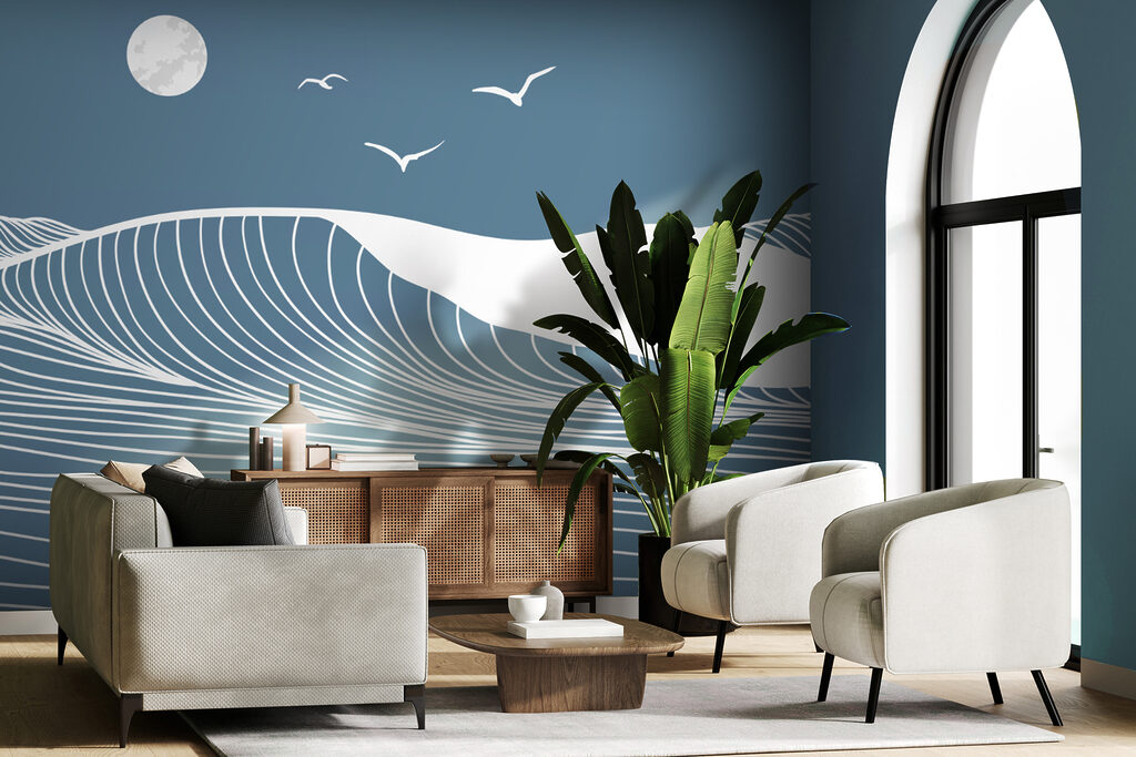 Golven en vogels in de lucht — interieur 2