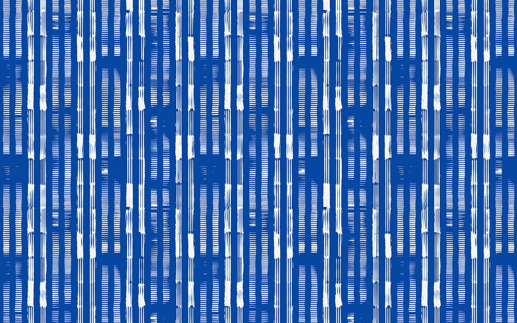 Blauwe streepjes in rijen — volledig ontwerp