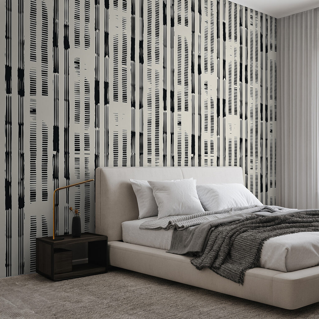 Een zwart-wit patroon in een interieur
