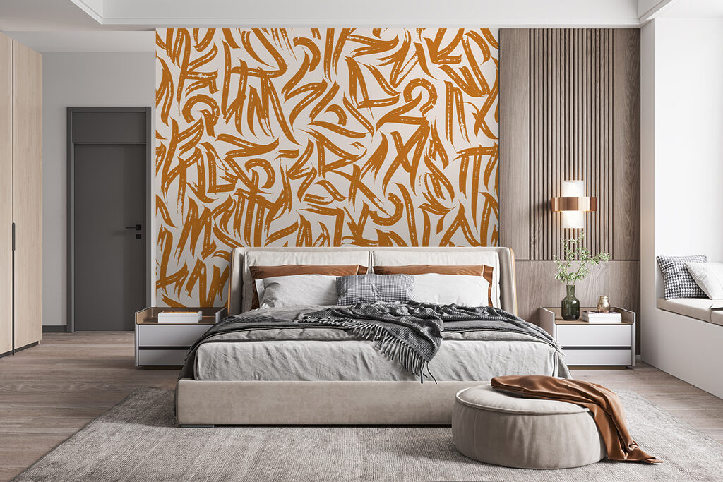 Tekens als wilde penseelkrullen — interieur 2