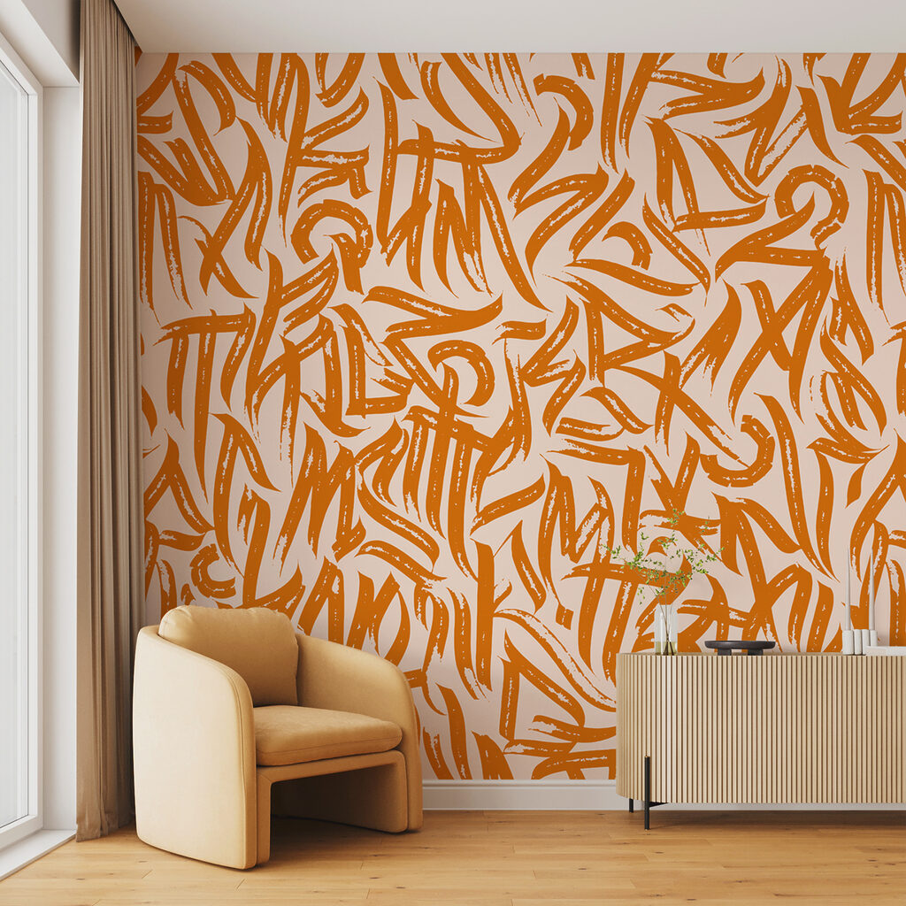 Tekens als wilde penseelkrullen — interieur 3