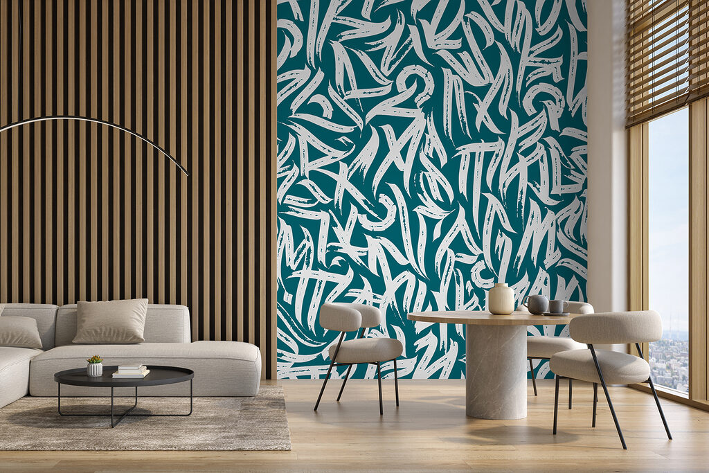 Tekens als wilde penseelkrullen — interieur 2