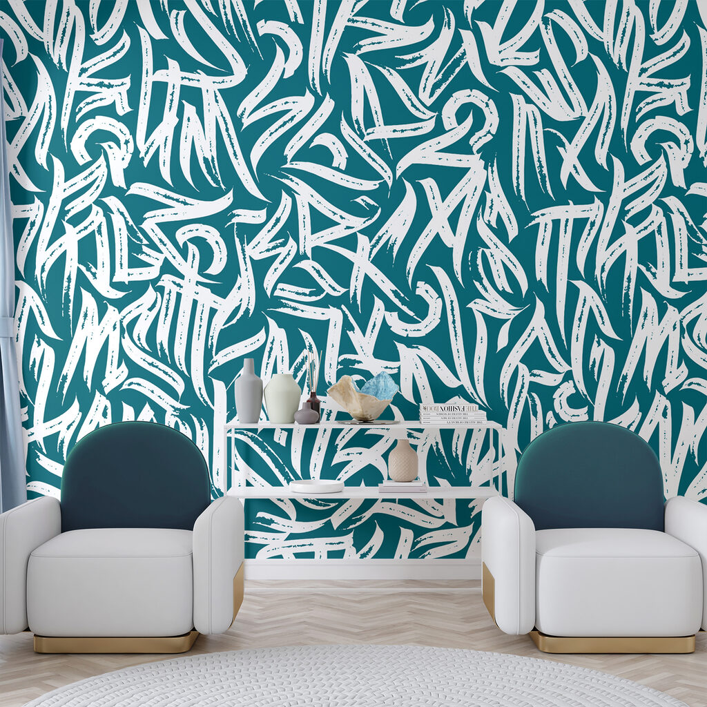 Tekens als wilde penseelkrullen — interieur 3