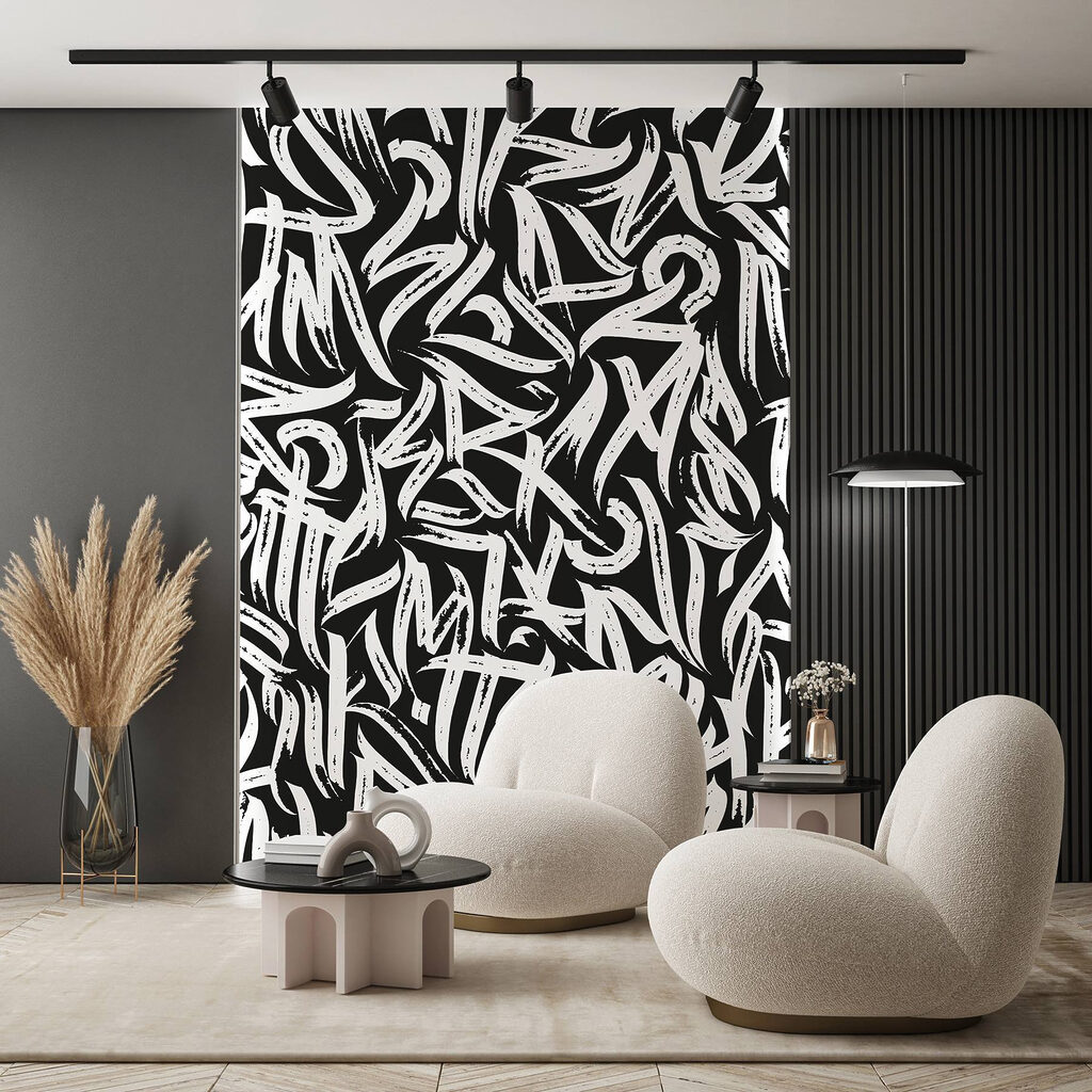 Zwart-wit patroon in een interieur