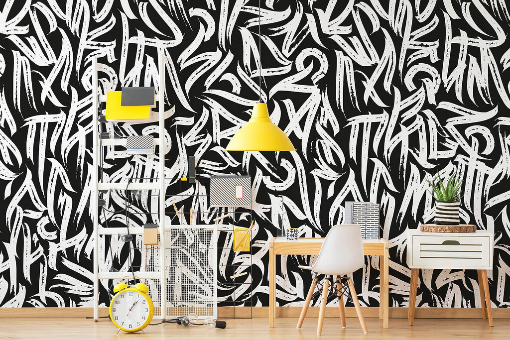 Tekens als wilde penseelkrullen — interieur 2