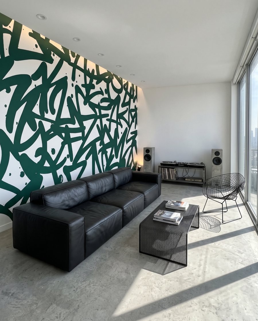 Groene letters op wit — interieur 3