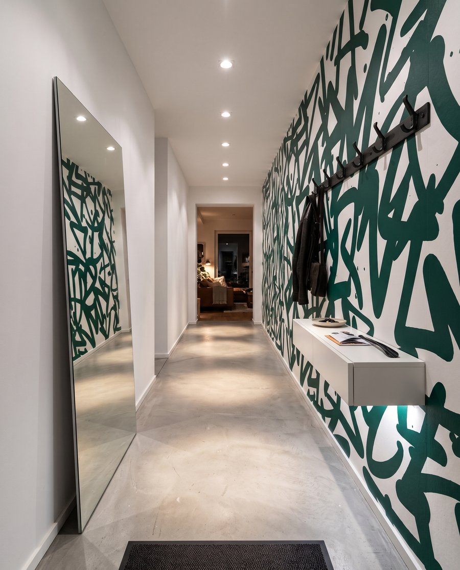 Groene letters op wit — interieur 5