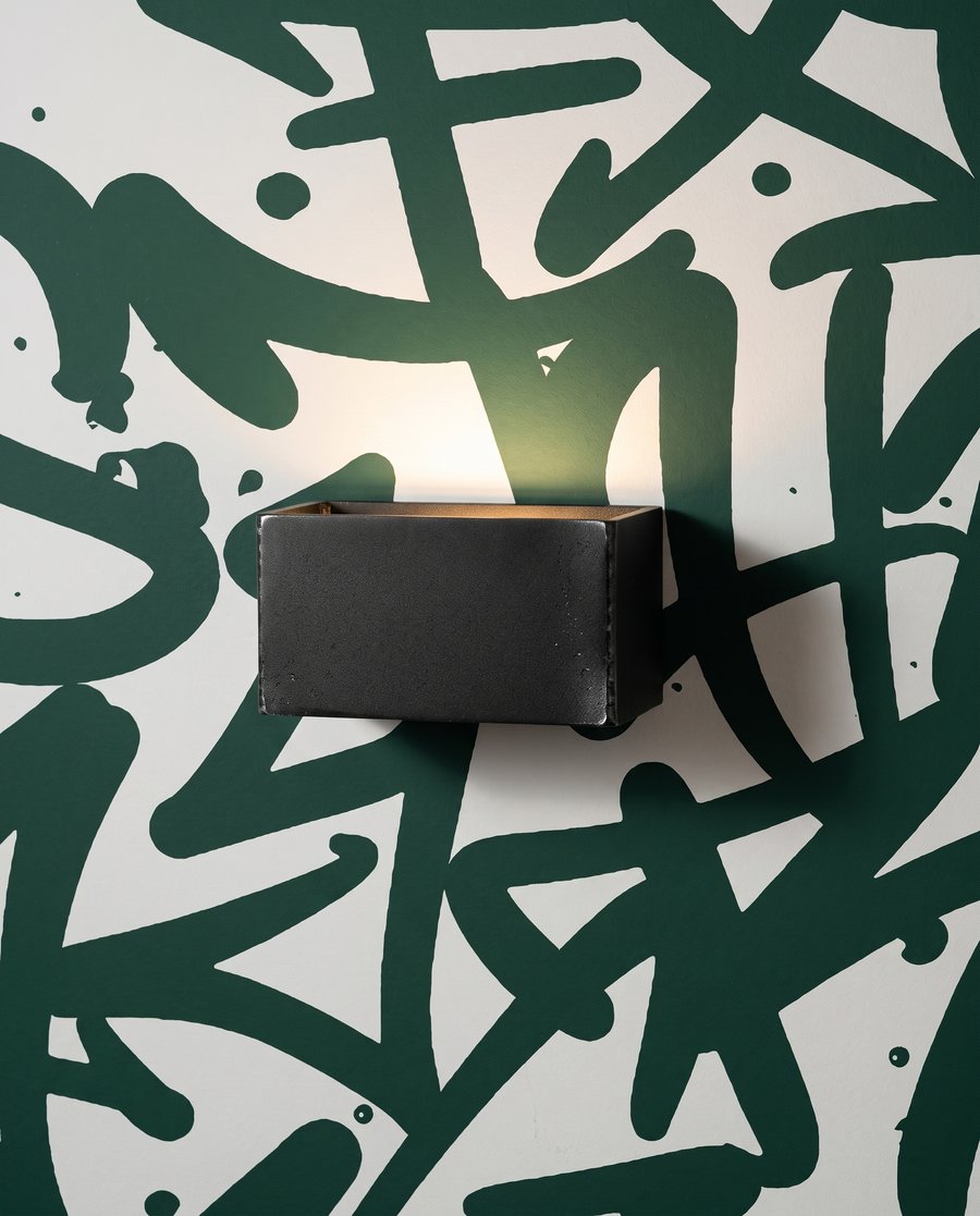 Groene letters op wit — detail
