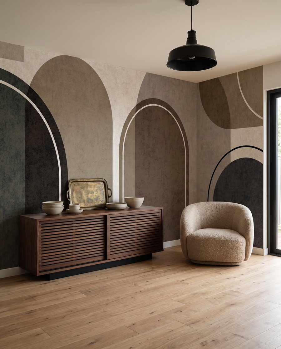 Ronde aardevormen met kaderlijnen — interieur 4