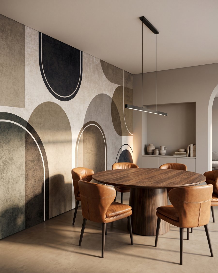 Ronde aardevormen met kaderlijnen — interieur 5