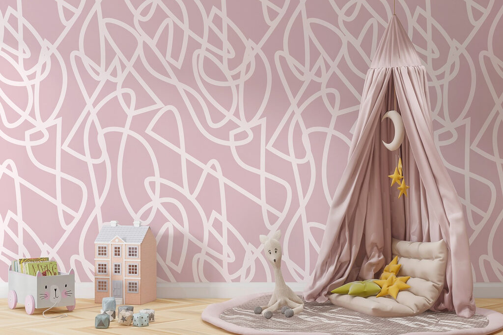 Witte krullen op kleur — interieur 2