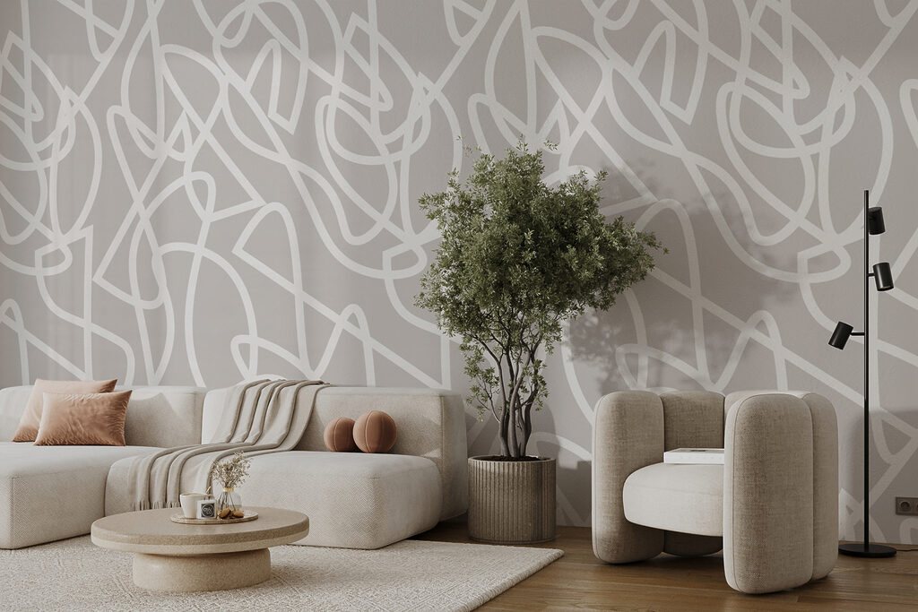 Witte krullen op kleur — interieur 2