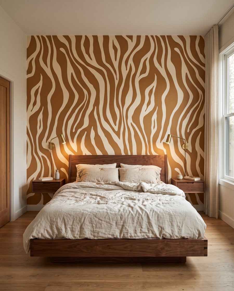 Zebralijnen in warme oker — interieur 2