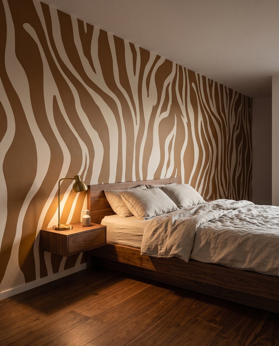 Zebralijnen in warme oker — interieur 3