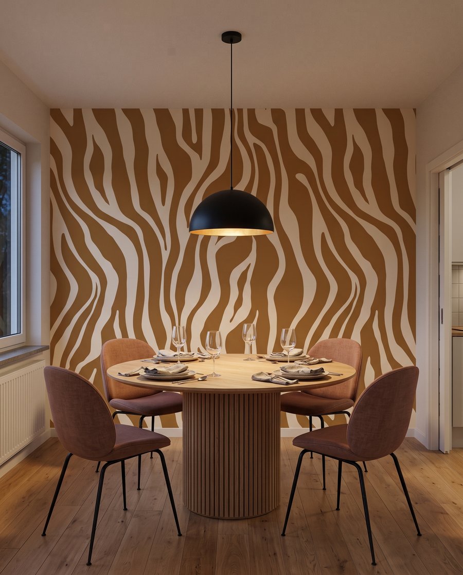 Zebralijnen in warme oker — interieur 5
