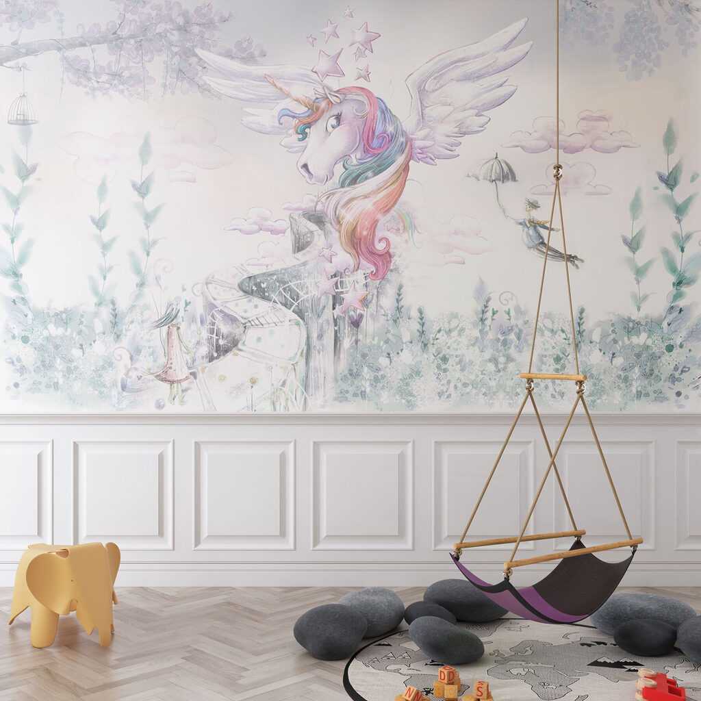 Gevleugelde eenhoorn in kristaltuin — interieur 2
