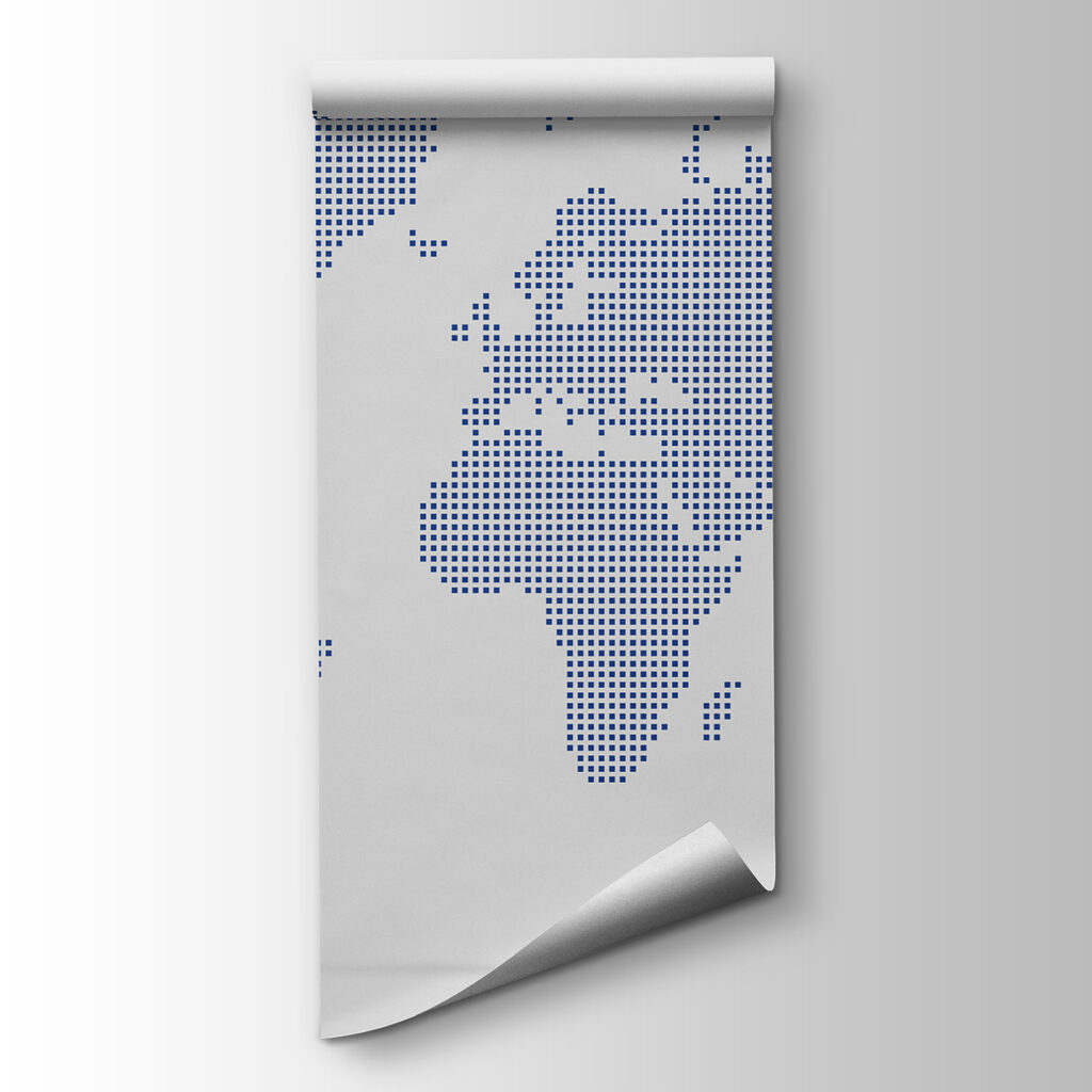 Wereldkaart in blauwe stippen — productweergave