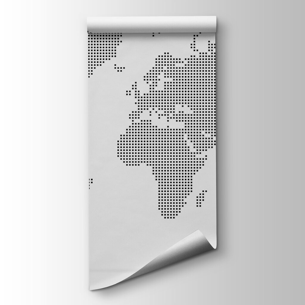 Wereldkaart uit kleine stippen — productweergave