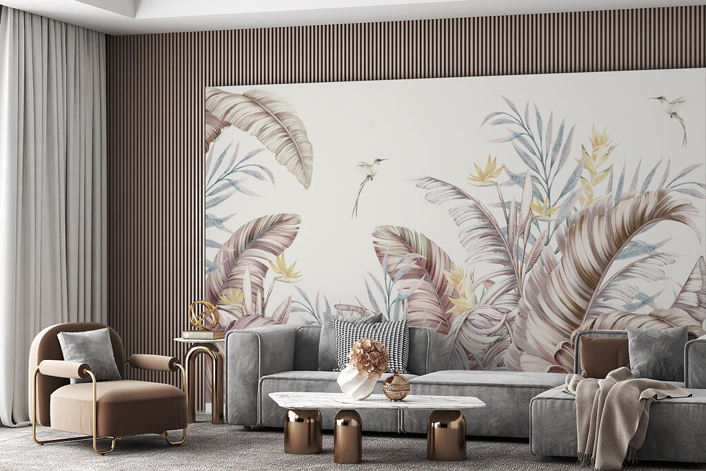 Vogeltjes tussen bleke junglebladeren — interieur 3