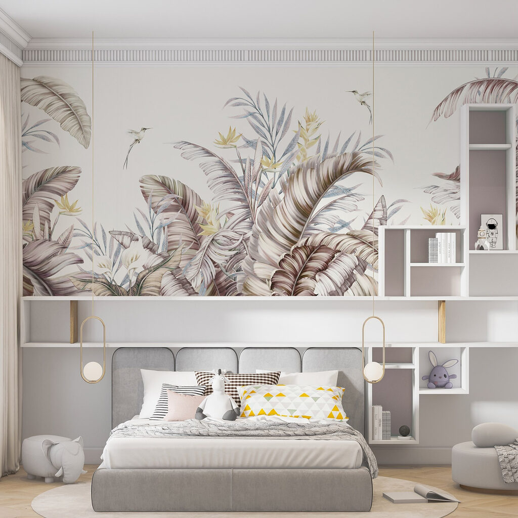 Vogeltjes tussen bleke junglebladeren — interieur 4