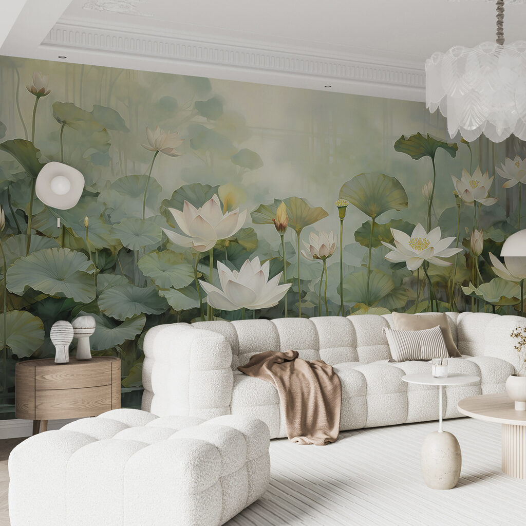 Lotusbloemen in ochtendnevel — interieur 2