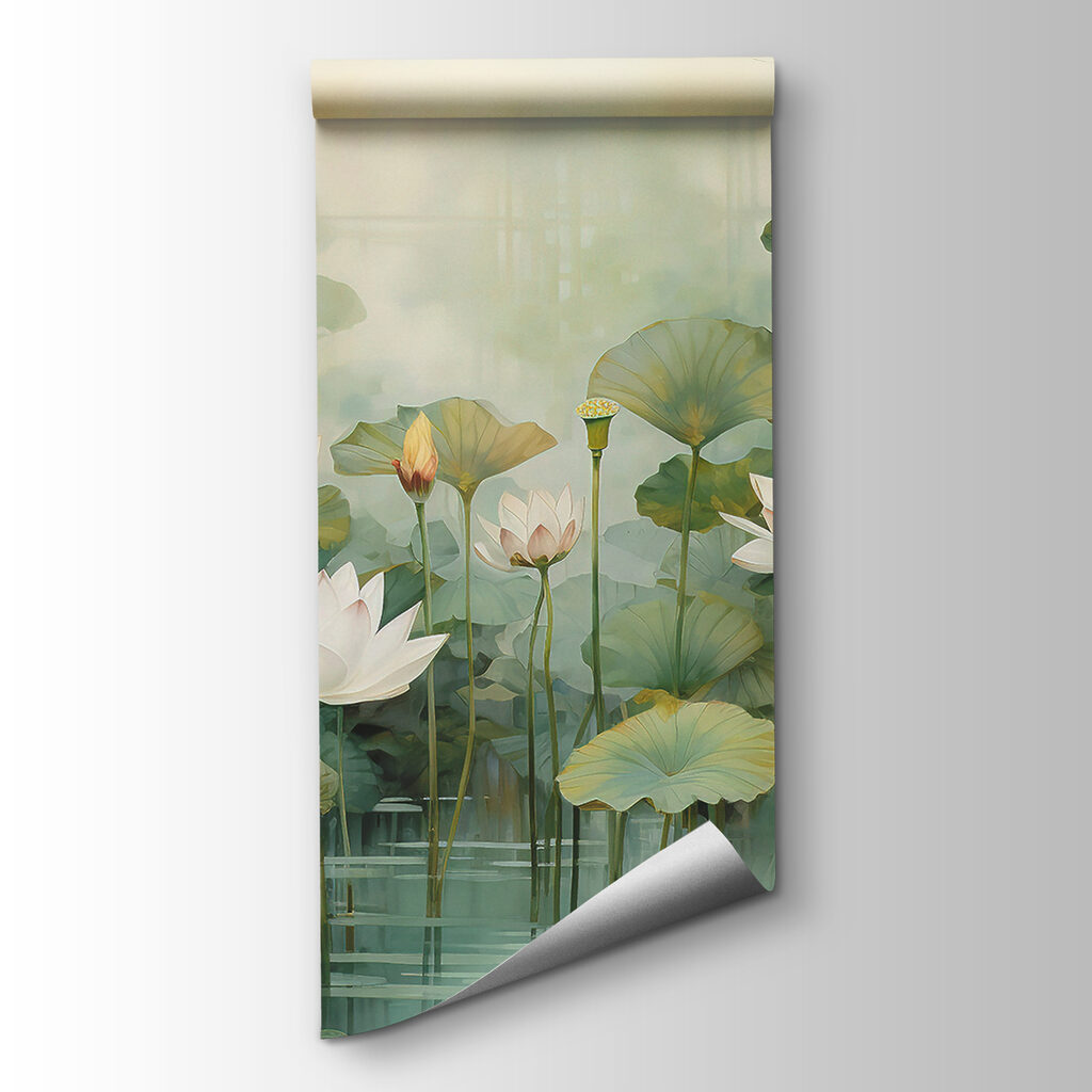 Lotusbloemen in ochtendnevel — productweergave