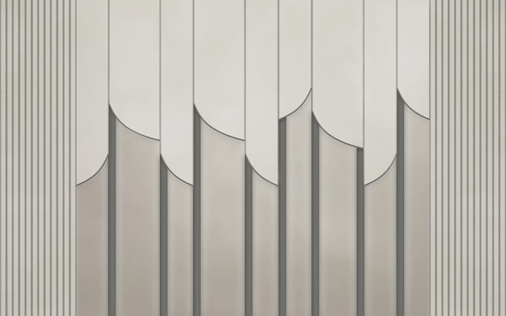 Roomwitte ribbels met boogranden — volledig ontwerp