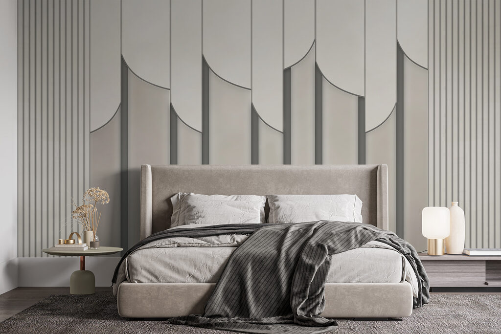 Roomwitte ribbels met boogranden — interieur 3