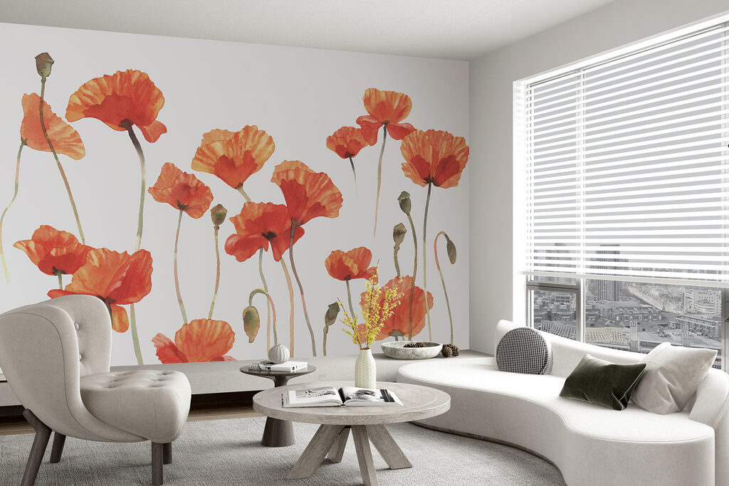 Een groep oranje bloemen — interieur 3