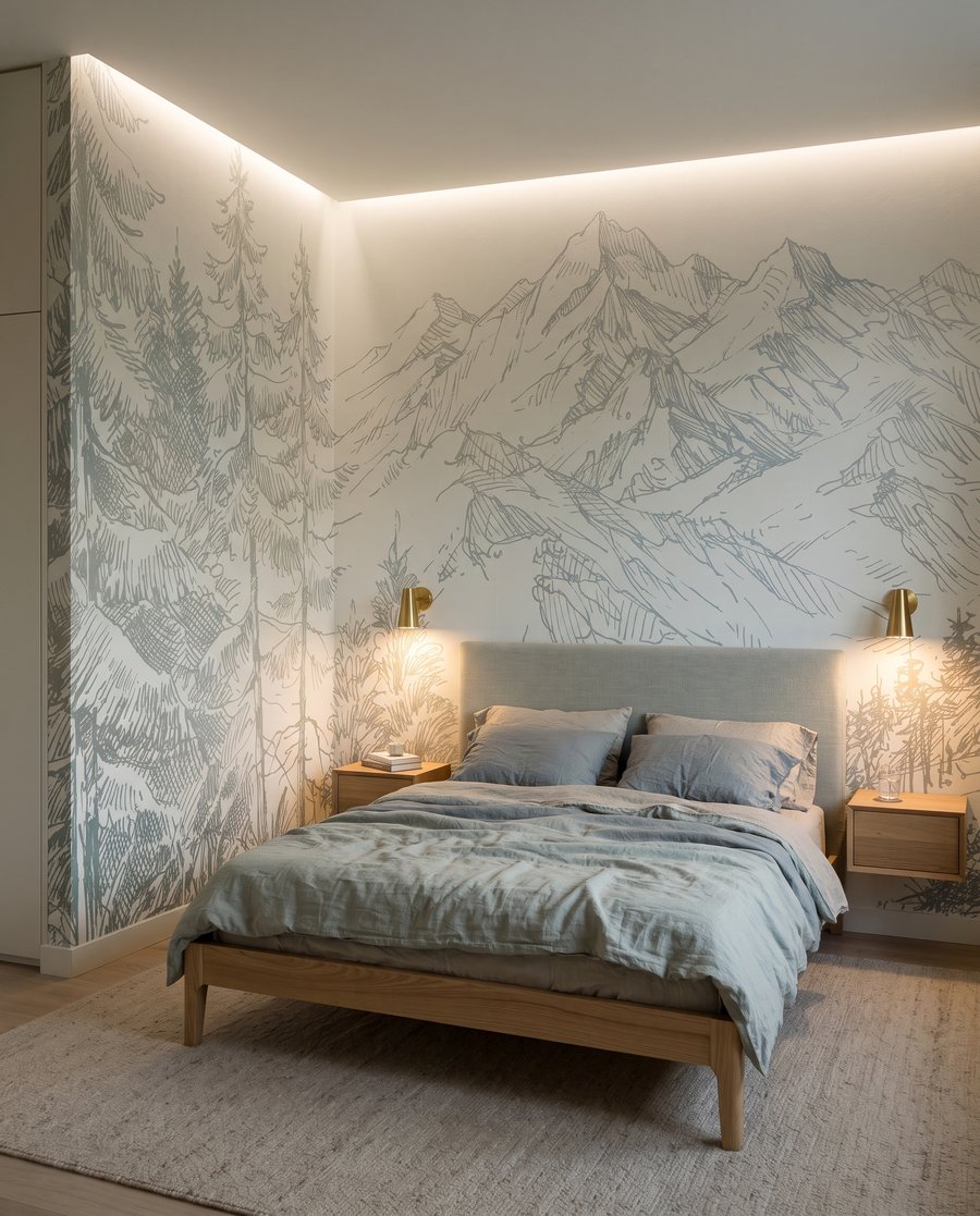 Bergmeer in fijne tekenlijnen — interieur 2