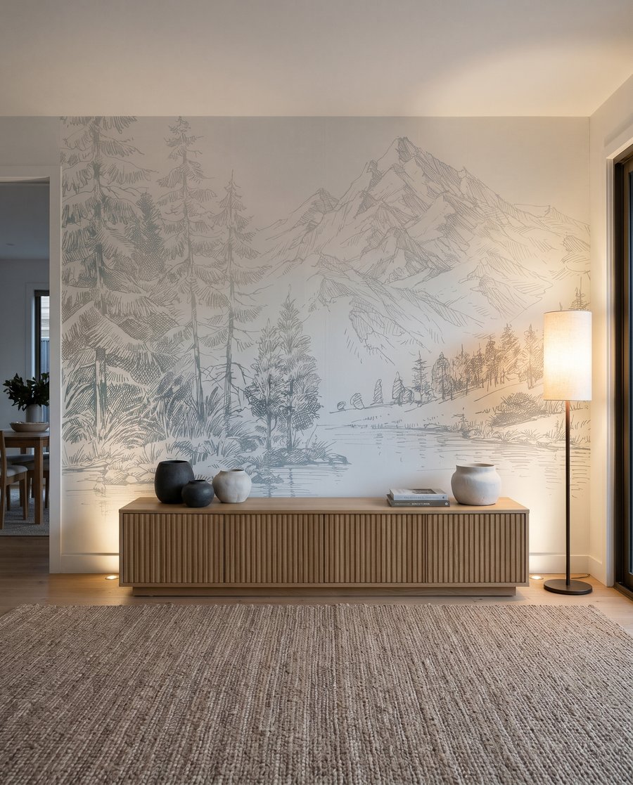 Bergmeer in fijne tekenlijnen — interieur 5