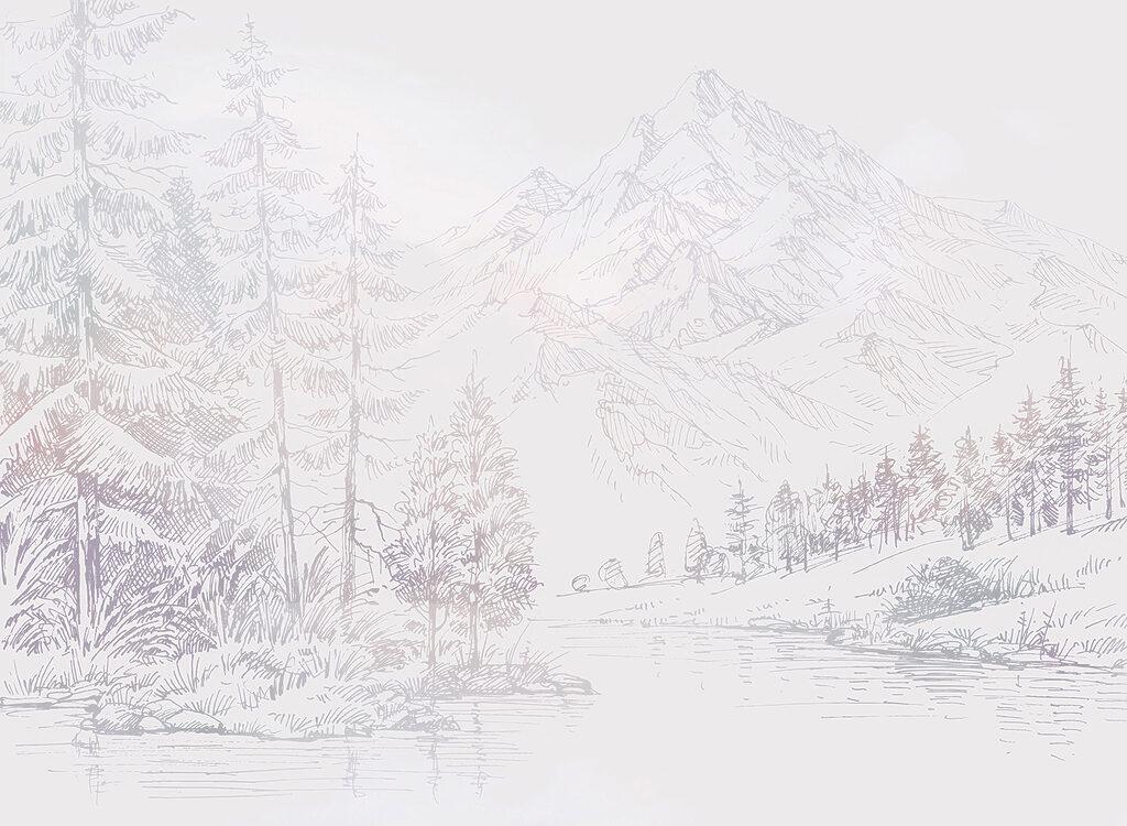 Bergmeer in fijne lijnen — volledig ontwerp