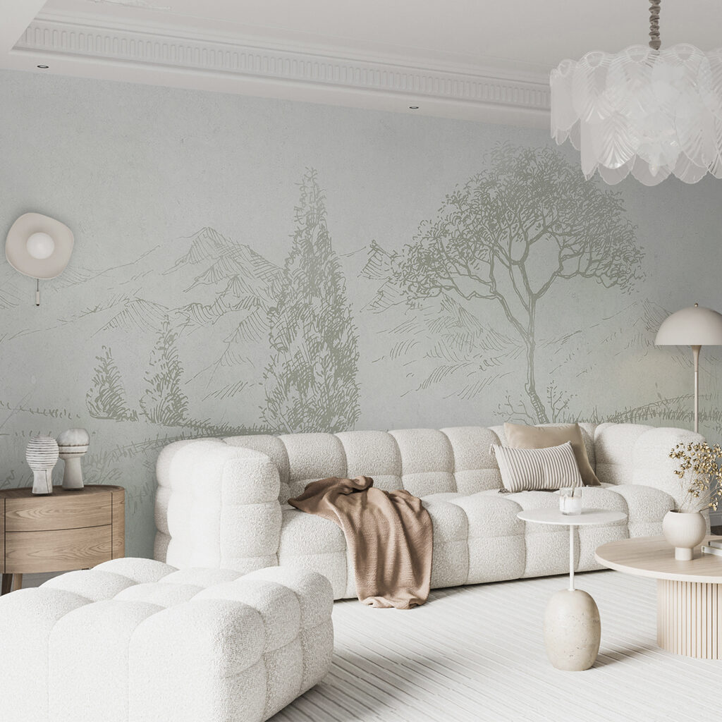 Zacht landschap in potloodlijnen — interieur 2