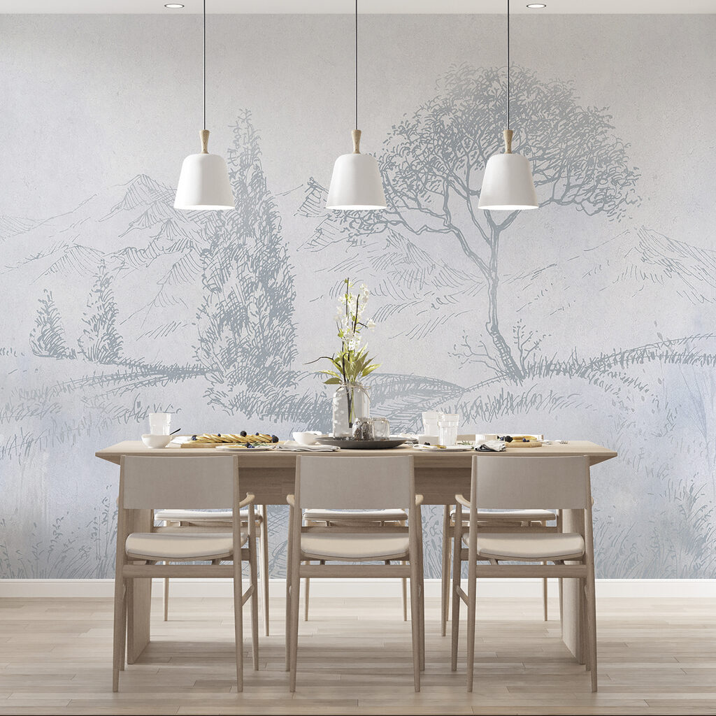 Zacht landschap in potloodlijnen — interieur 2